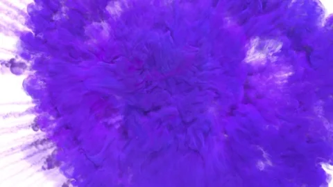 Colored smoke explosion with puff towards the camera, smoke hits camera's lense. Stock Footage 83264017