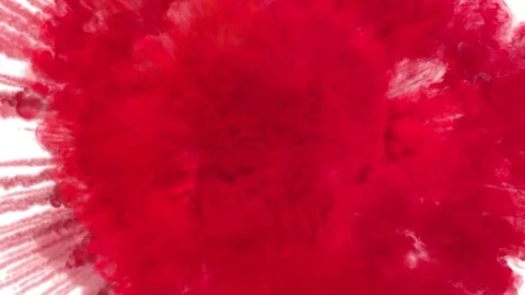 Colored smoke explosion with puff towards the camera, smoke hits camera's lense. Stock Footage 83285488