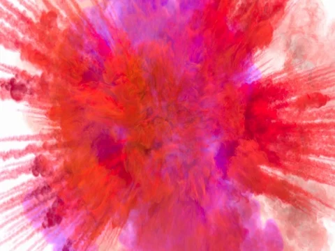 Colored smoke explosion with puff towards the camera, smoke hits camera's lense. Stock Footage 83399846