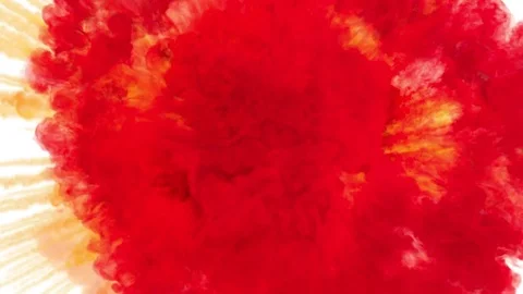 Colored smoke explosion with puff towards the camera, smoke hits camera's lense. Stock Footage 83453859