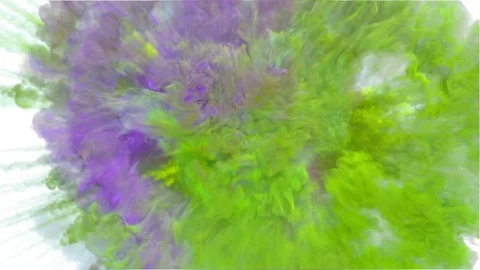 Colored smoke explosion with puff towards the camera, smoke hits camera's lense. Stock Footage 83479159