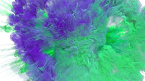 Colored smoke explosion with puff towards the camera, smoke hits camera's lense. Stock Footage 83481274