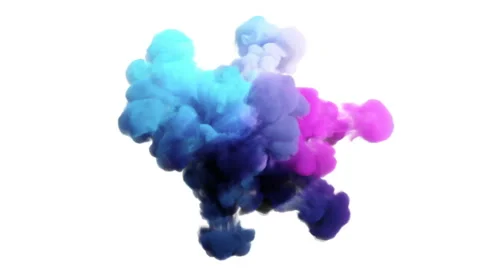 Colored smoke explosion on white Stock Footage 64420158