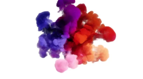 Colored smoke explosion on white Stock Footage 64474507