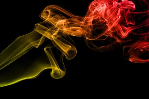 Colored smoke isolated on black background Stock Illustration