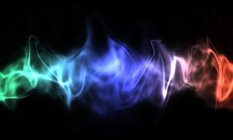 Colored smoke isolated on black background Stock Illustration