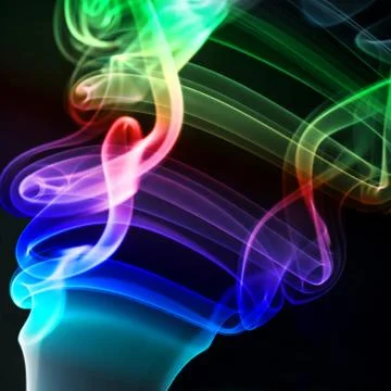 Colored smoke isolated on a black background Foto stock