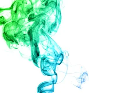Colored smoke isolated on white background Stock Photos