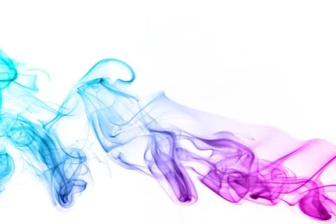 Colored smoke isolated on white background Stock Photos