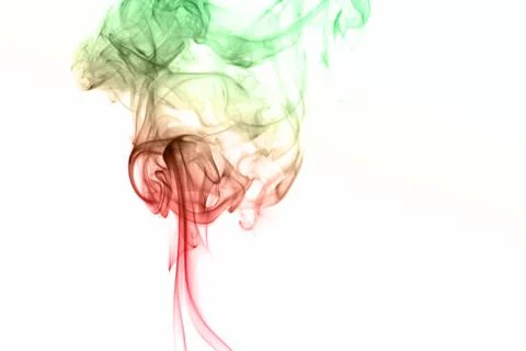 Colored smoke isolated on white background Stock Photos