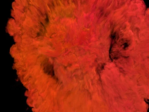 Colored smoke puff towards the camera, smoke hits camera's lense. Stock Footage 82035073