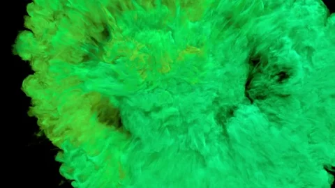 Colored smoke puff towards the camera, smoke hits camera's lense. Stock Footage 82386518