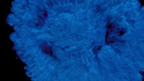 Colored smoke puff towards the camera, smoke hits camera's lense. Stock Footage 82391281