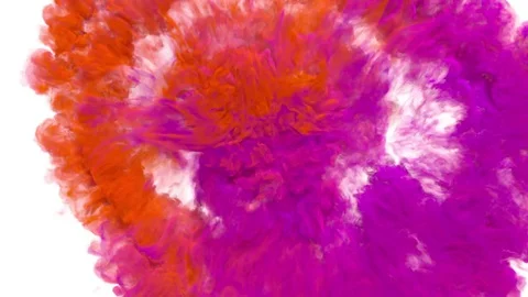 Colored smoke puff towards the camera, smoke hits camera's lense. Stock Footage 82658336