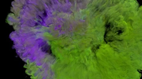 Colored smoke puff towards the camera, smoke hits camera's lense. Stock Footage 82763618