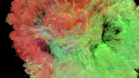 Colored smoke puff towards the camera, smoke hits camera's lense. Stock Footage 82821277
