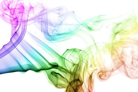 Colored smoke on the white background Stock Photos