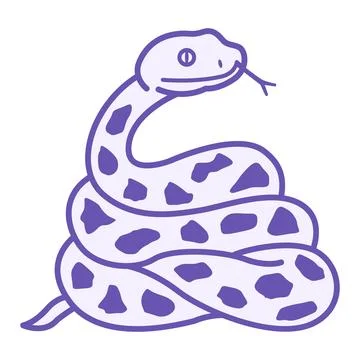 Colored Snake Icon. Vector Illustration. Predatory Poisonous Snake with Ton.. Stockillustratie