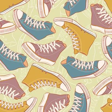 Colored sneakers Stock Illustration