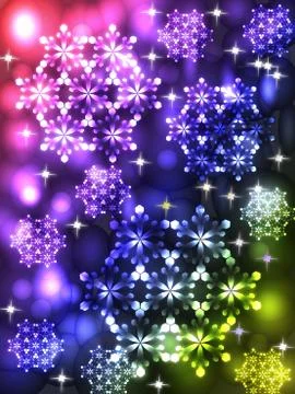 Colored snowflakes 스톡 일러스트