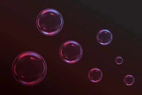 Colored soap bubbles on a dark background vector illustration 스톡 일러스트
