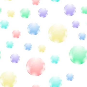 Colored Soap Bubbles Seamless Pattern Stock Illustration