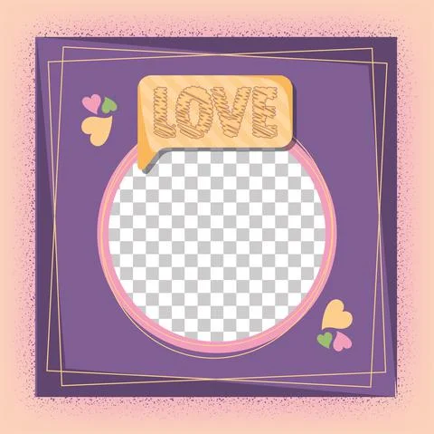 Colored social network empty post Love template Vector Stock Illustration