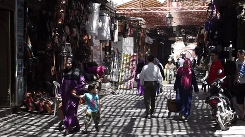 The colored souk of Marrakech, Morocco Stock Footage 79641021