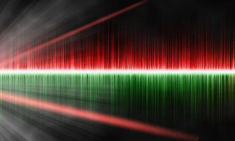 Colored sound waves on a black background Stock Illustration