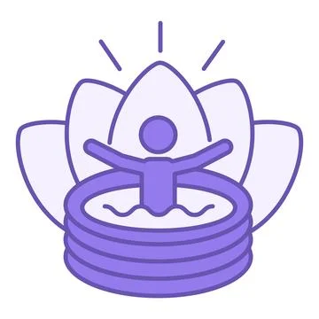 Colored Spa Icon. Vector Icon of Man Relaxing in Jacuzzi. Relaxation, Healt.. Stock Illustration