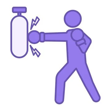 Colored Sparring Icon. Vector Illustration. Training Fight. Sportsman Hitti.. Stock Illustration