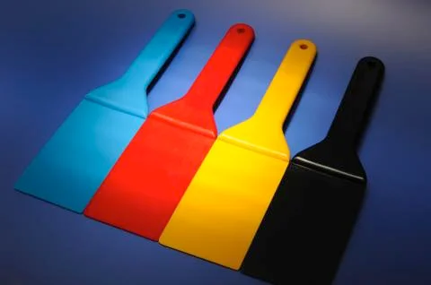 Colored spatulas Stock Photos