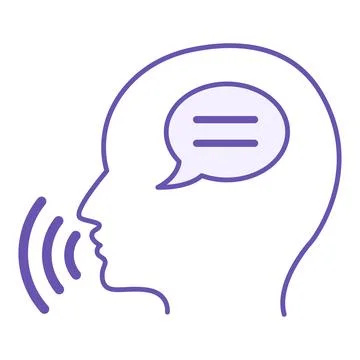 Colored Speak Icon. Vector Illustration. Man Expressing Thoughts Verbally. .. Stock Illustration