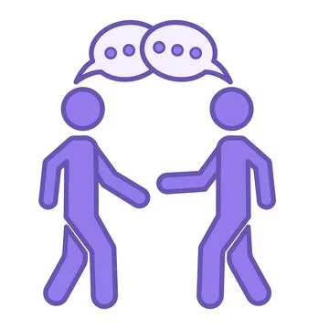 Colored Speaking Icon. Vector Icon of Dialogue, Contact. Conversational Exc.. Stock Illustration
