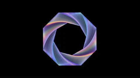 Colored spectral shades on rotating polygon Stock Footage 168089556