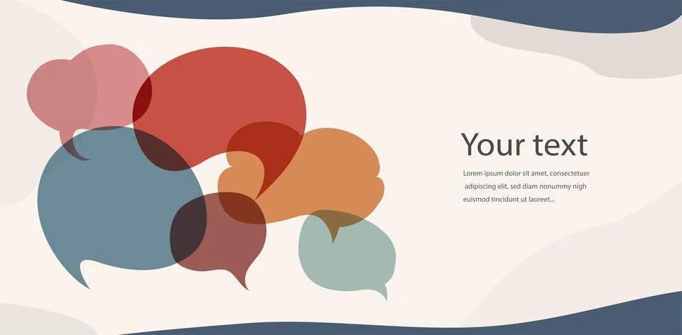 Colored speech bubble. Communication concept. Social network. Banner copy space Stock Illustration
