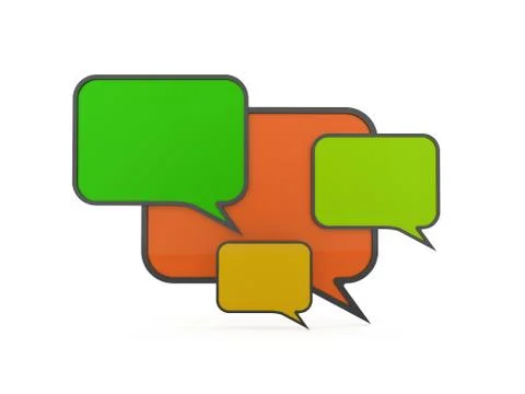 Colored speech bubble concept isolated on white background Stock Illustration