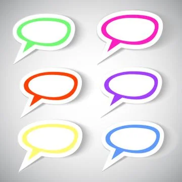 Colored speech bubble set with realistic shadows Stock-Illustration