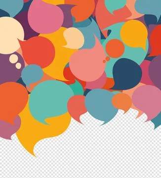 Colored Speech Bubble on transparent background.DEIB concept Stock Illustration