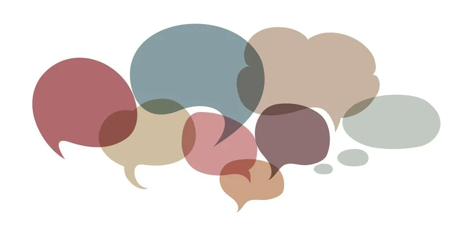Colored speech bubble.Communication.Social network. Speak- discussion - chat Stock Illustration