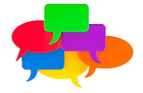 Colored speech bubbles, 3D rendering Stock Illustration
