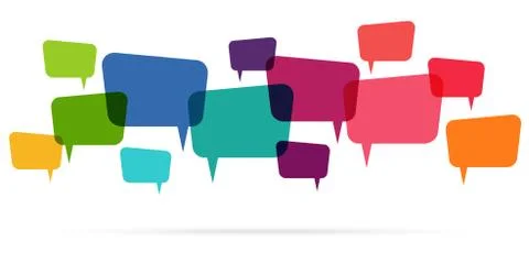 Colored speech bubbles row Illustrazione stock