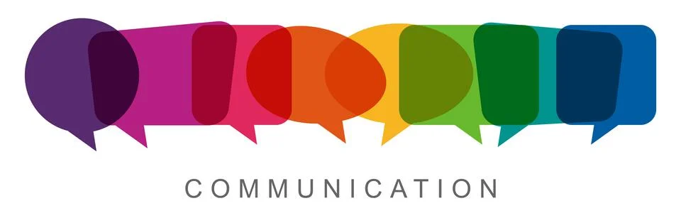 Colored speech bubbles in a row Stock Illustration