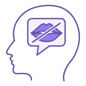 Colored Speech Impaired Icon. Vector Illustration. Human Head and Mouth. Sp.. Stock Illustration