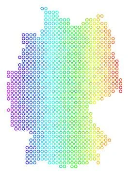 Colored Sphere Dot Germany Map Illustrazione stock