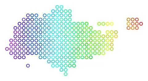 Colored Sphere Dot Singapore Map Stock Illustration