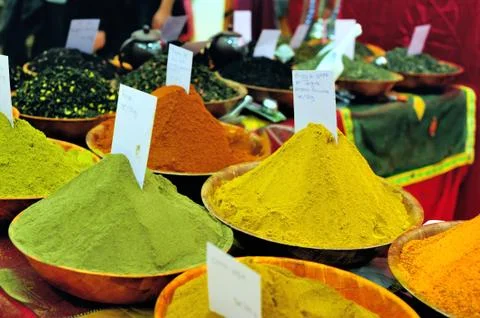Colored spices Stock-Fotos