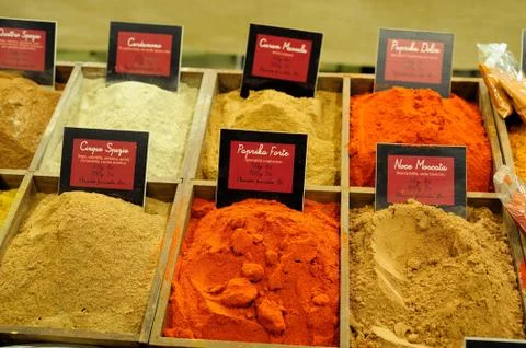 Colored spices Stock Photos