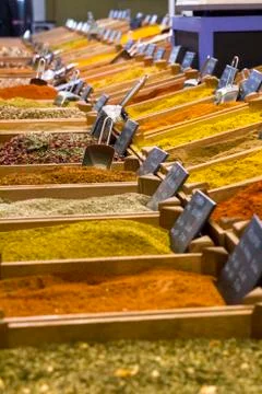 Colored spices Foto stock
