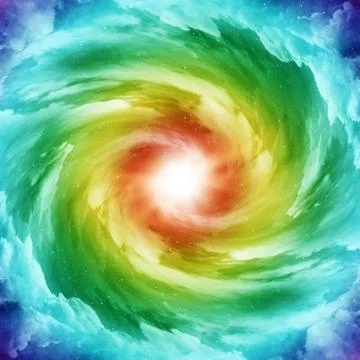 Colored spiral galaxy Stock Illustration